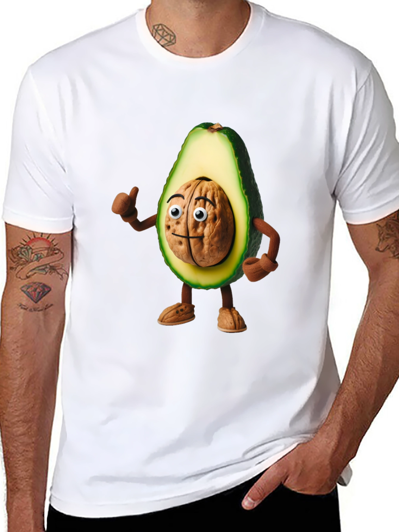 Avocado Brain Funny Graphic T-Shirt