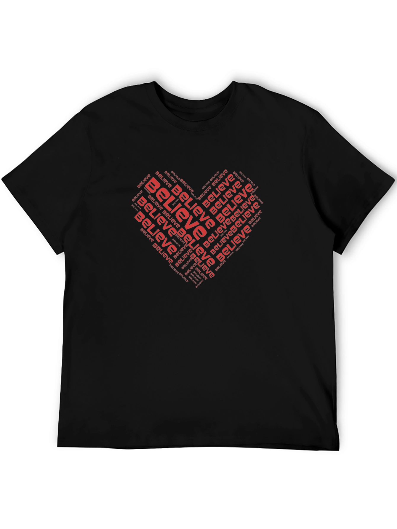 Believe Heart Graphic Black T-Shirt