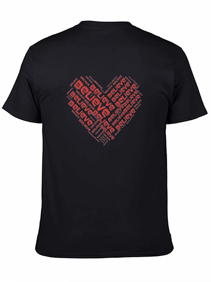 Believe Heart Graphic Black T-Shirt