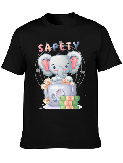 Safety First Cartoon Elephant T-Shirt