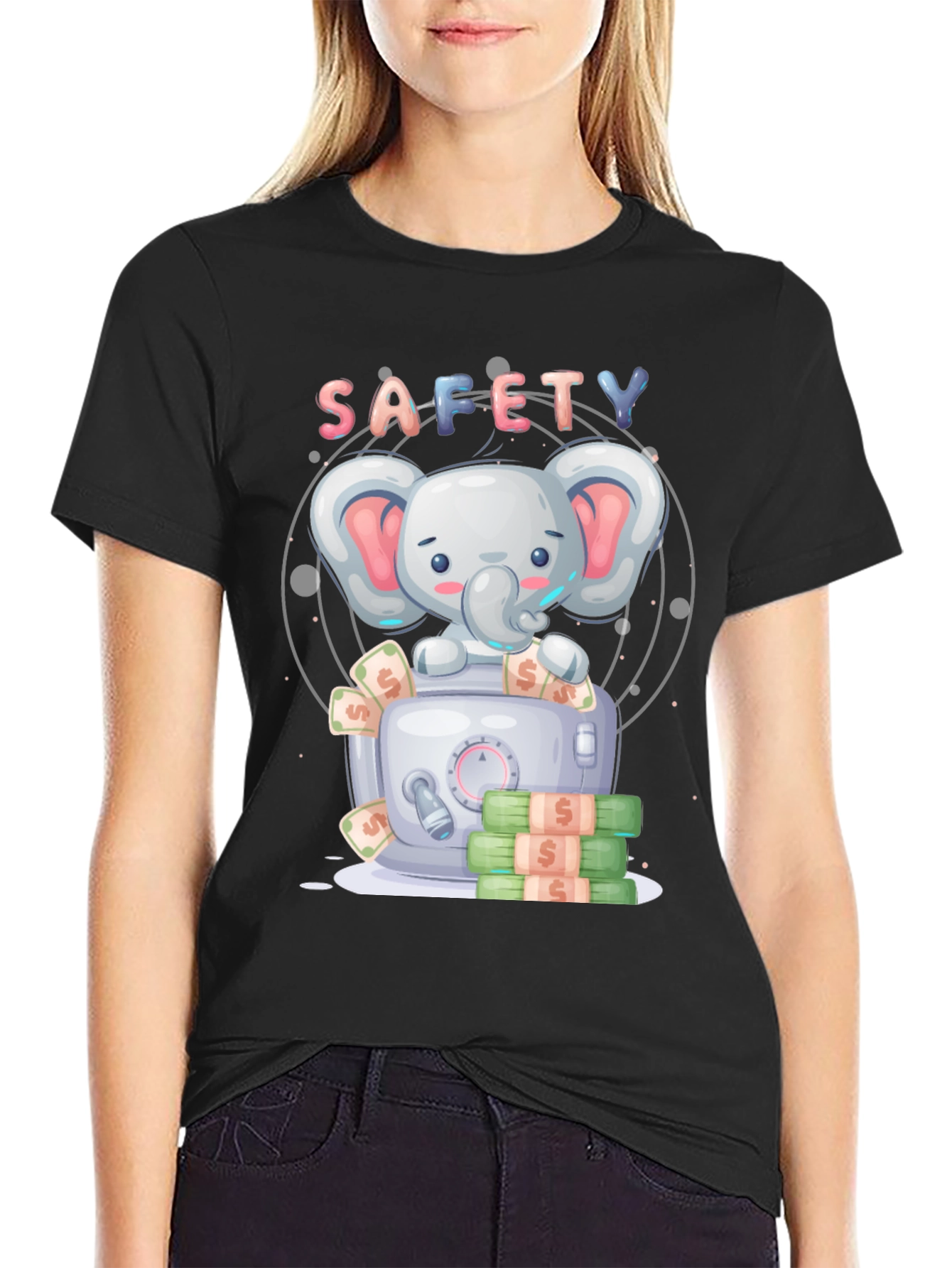 Safety First Cartoon Elephant T-Shirt