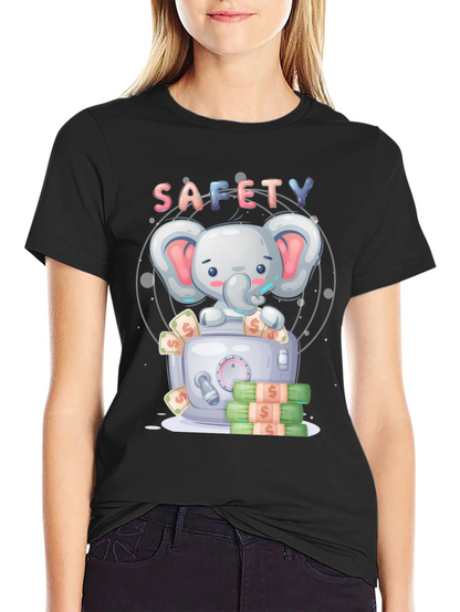 Safety First Cartoon Elephant T-Shirt