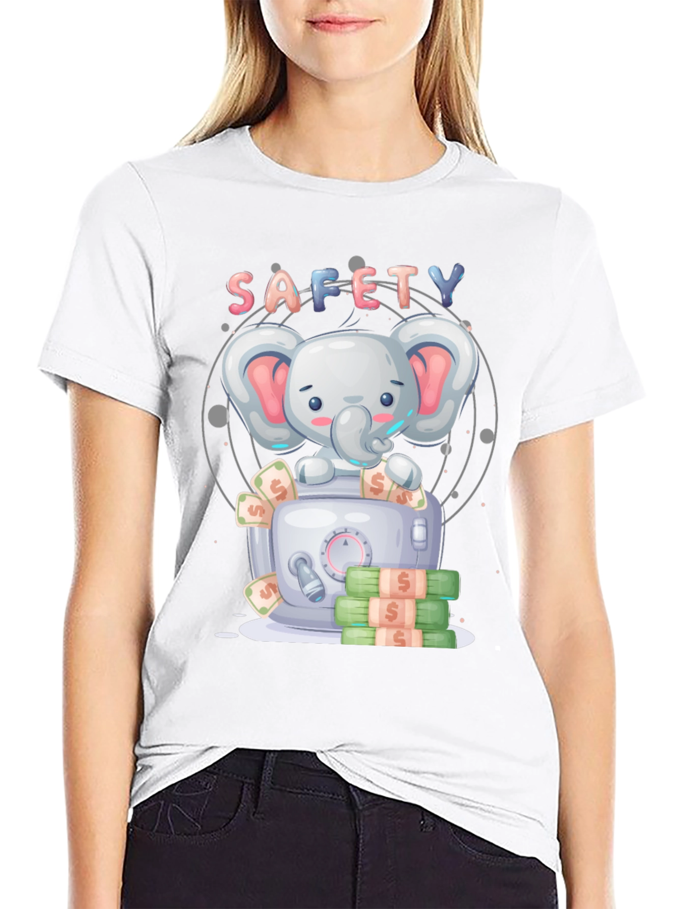 Safety First Cartoon Elephant T-Shirt