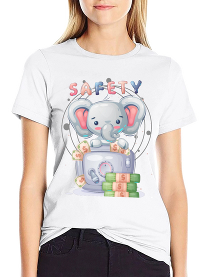 Safety First Cartoon Elephant T-Shirt