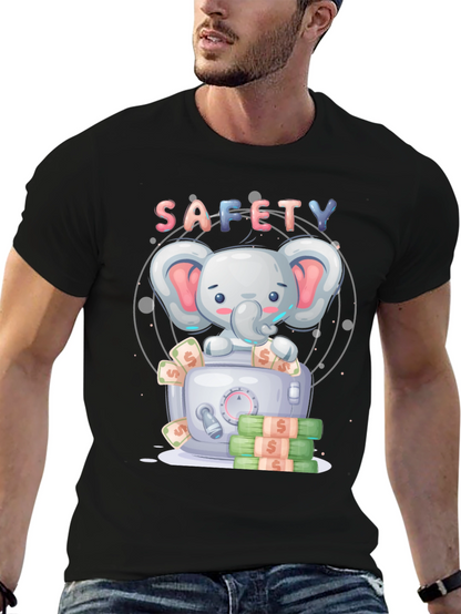 Safety First Cartoon Elephant T-Shirt