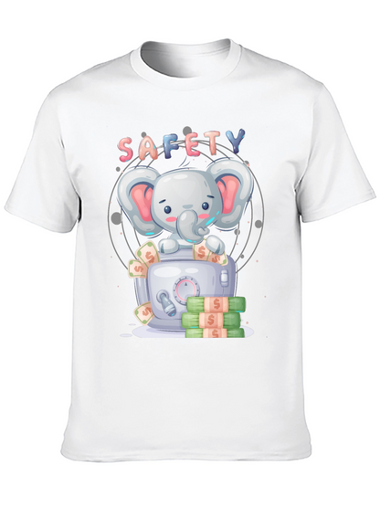 Safety First Cartoon Elephant T-Shirt