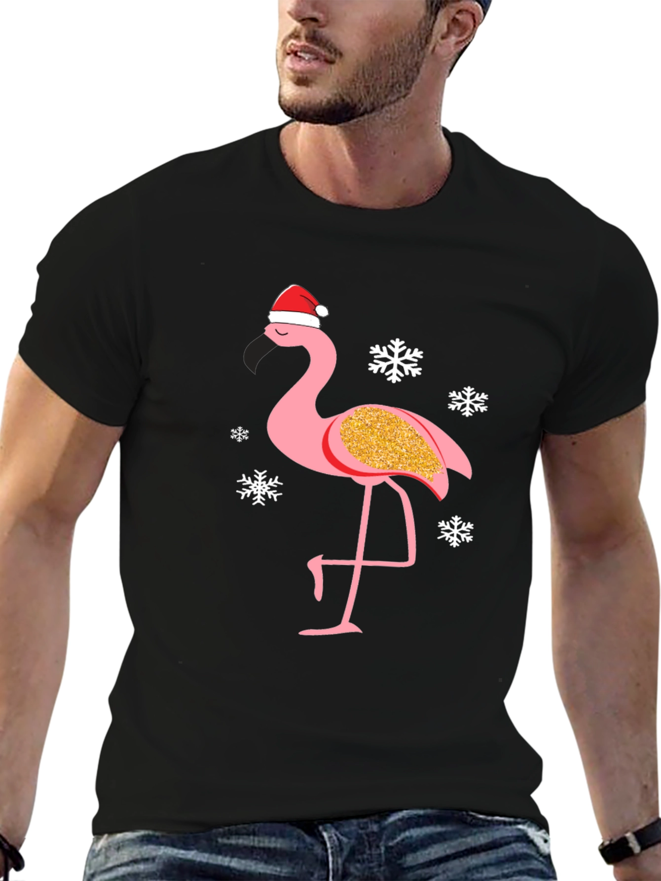 Festive Flamingo T-Shirt: Christmas Holiday Tee