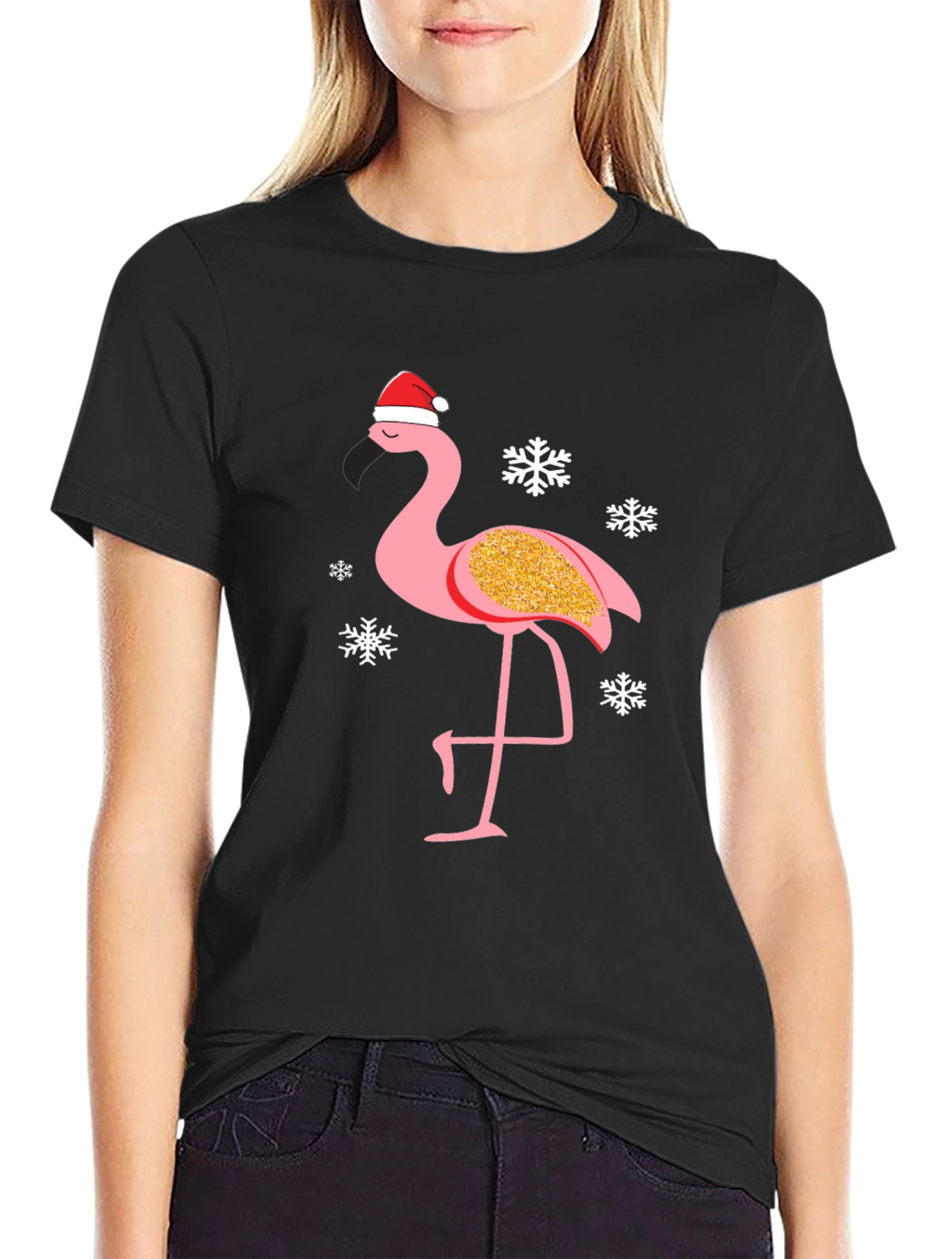 Festive Flamingo T-Shirt: Christmas Holiday Tee