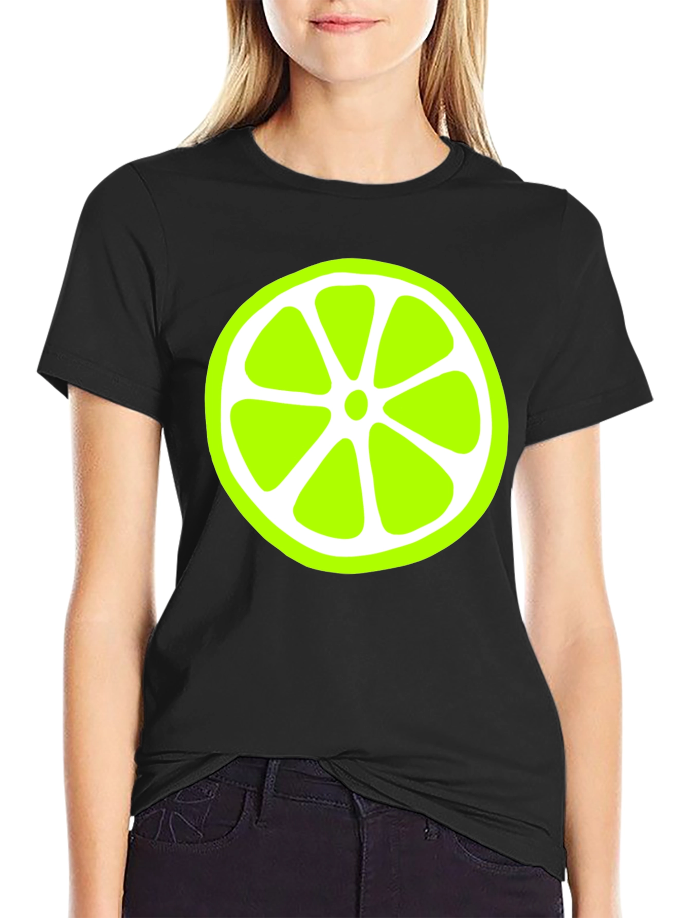Lime Slice Graphic Black T-Shirt