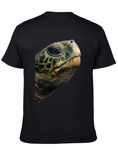 Sea Turtle Graphic Tee - Black Cotton Blend T-Shirt