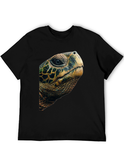 Sea Turtle Graphic Tee - Black Cotton Blend T-Shirt