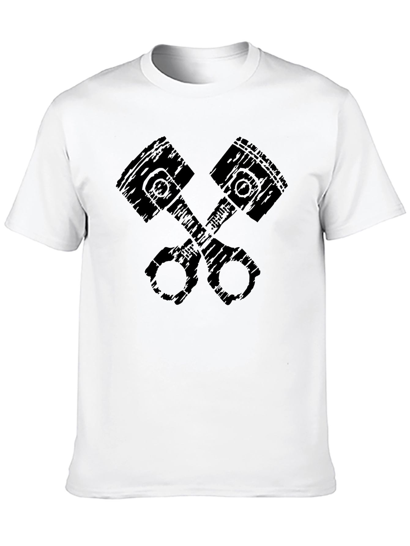 Mens Black Crossed Pistons Graphic T-Shirt