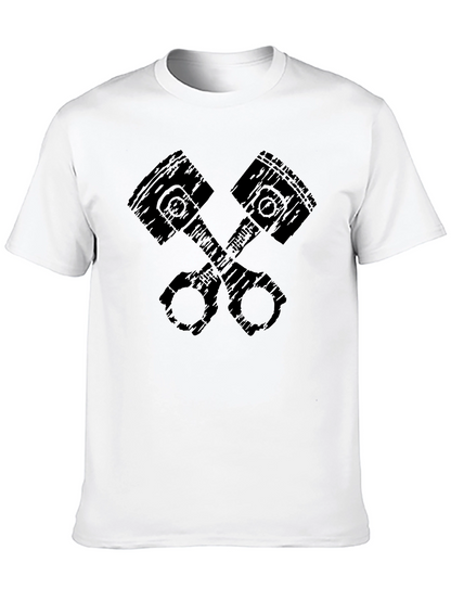 Mens Black Crossed Pistons Graphic T-Shirt