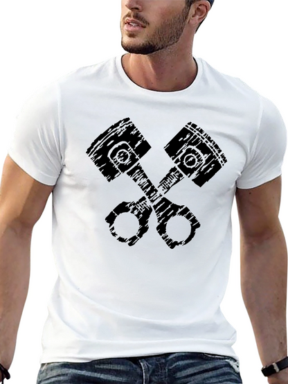 Mens Black Crossed Pistons Graphic T-Shirt