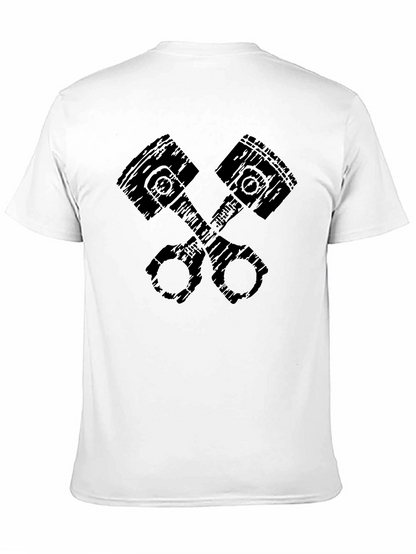 Mens Black Crossed Pistons Graphic T-Shirt