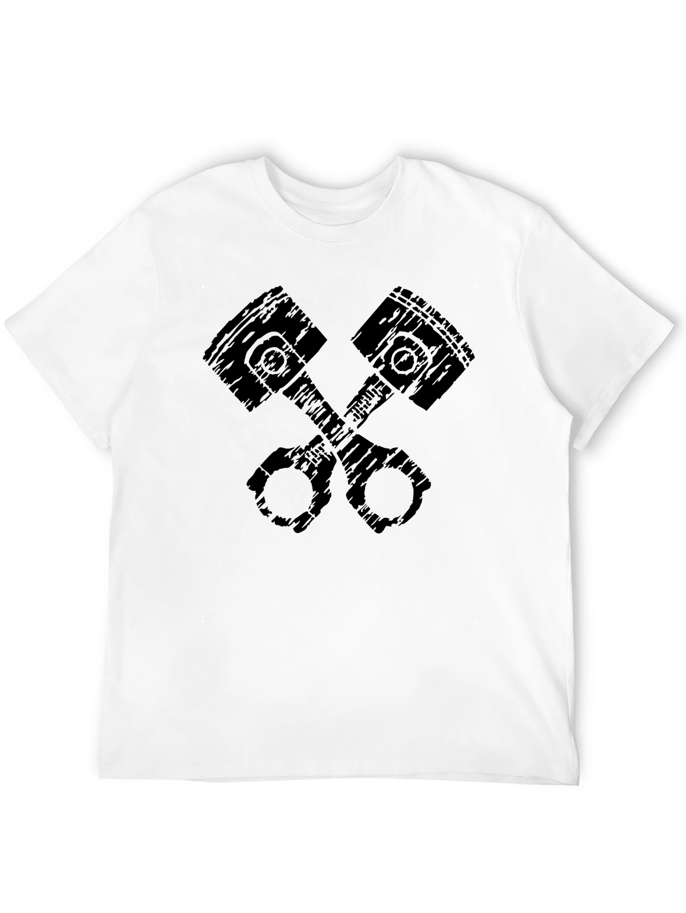 Mens Black Crossed Pistons Graphic T-Shirt