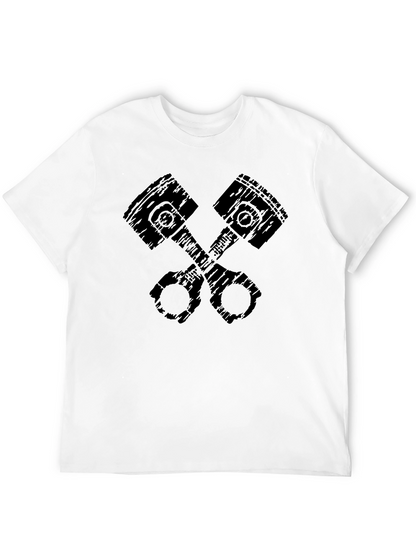 Mens Black Crossed Pistons Graphic T-Shirt