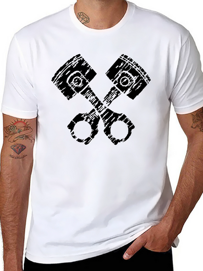 Mens Black Crossed Pistons Graphic T-Shirt