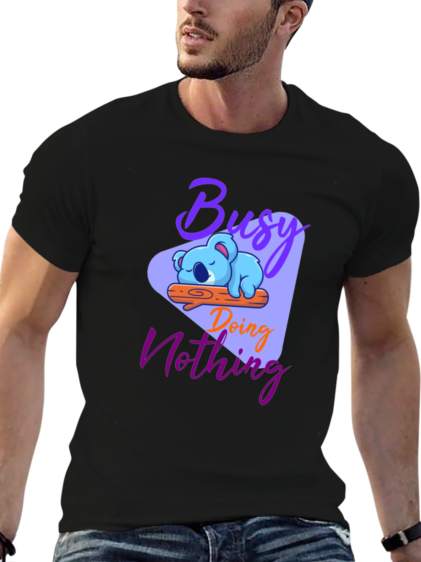 Busy Doing Nothing Koala Graphic T-Shirt