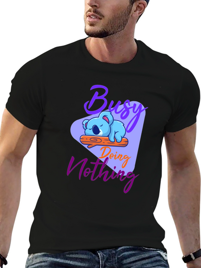 Busy Doing Nothing Koala Graphic T-Shirt