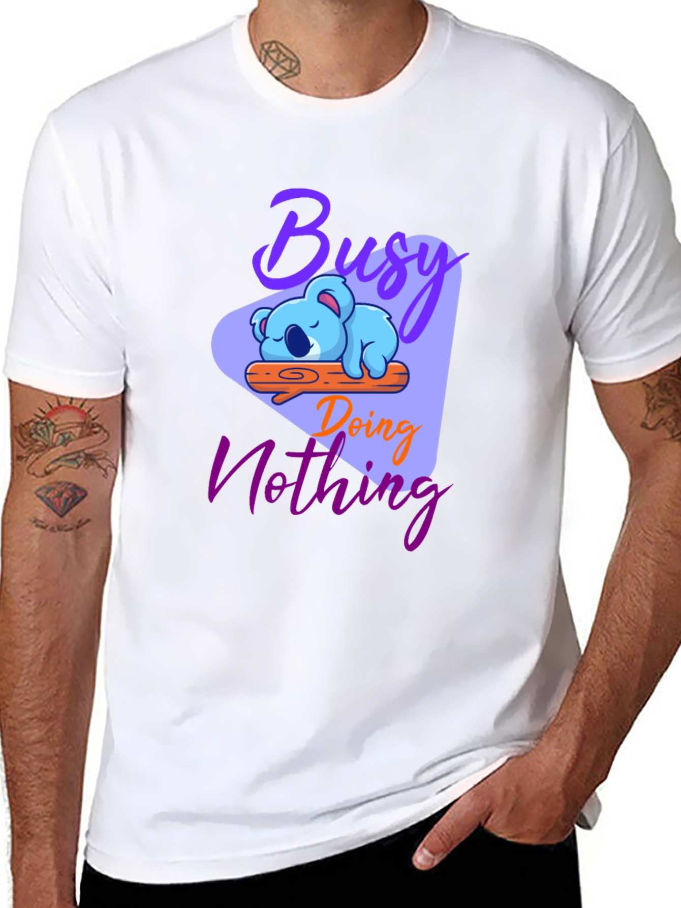 Busy Doing Nothing Koala Graphic T-Shirt