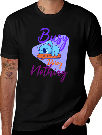 Busy Doing Nothing Koala Graphic T-Shirt