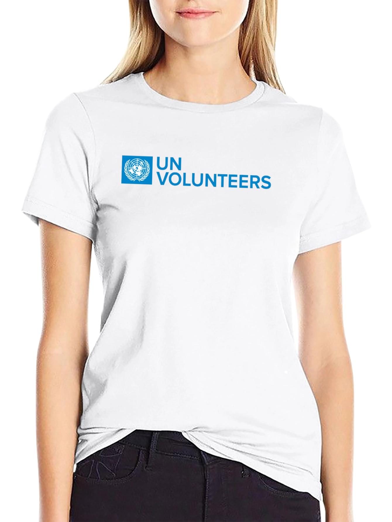 UN Volunteers T-Shirt - Black Crew Neck
