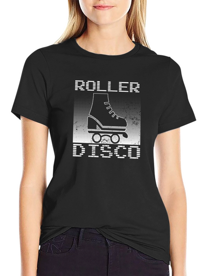 Retro Roller Disco Graphic T-Shirt - Black