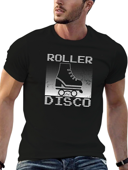 Retro Roller Disco Graphic T-Shirt - Black