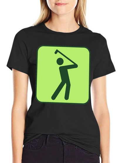 Golf Swing Graphic Tee - Black Cotton T-Shirt
