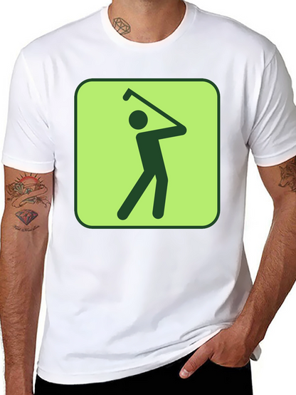 Golf Swing Graphic Tee - Black Cotton T-Shirt