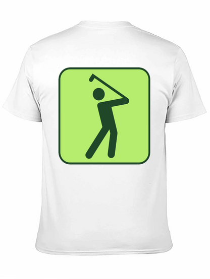 Golf Swing Graphic Tee - Black Cotton T-Shirt