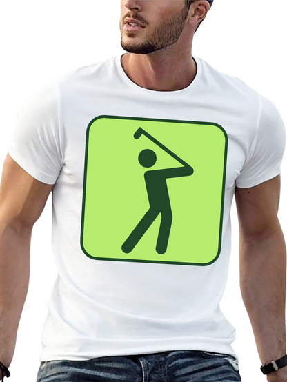 Golf Swing Graphic Tee - Black Cotton T-Shirt