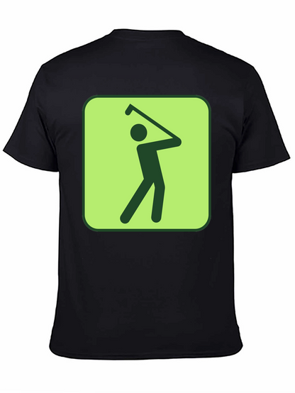 Golf Swing Graphic Tee - Black Cotton T-Shirt