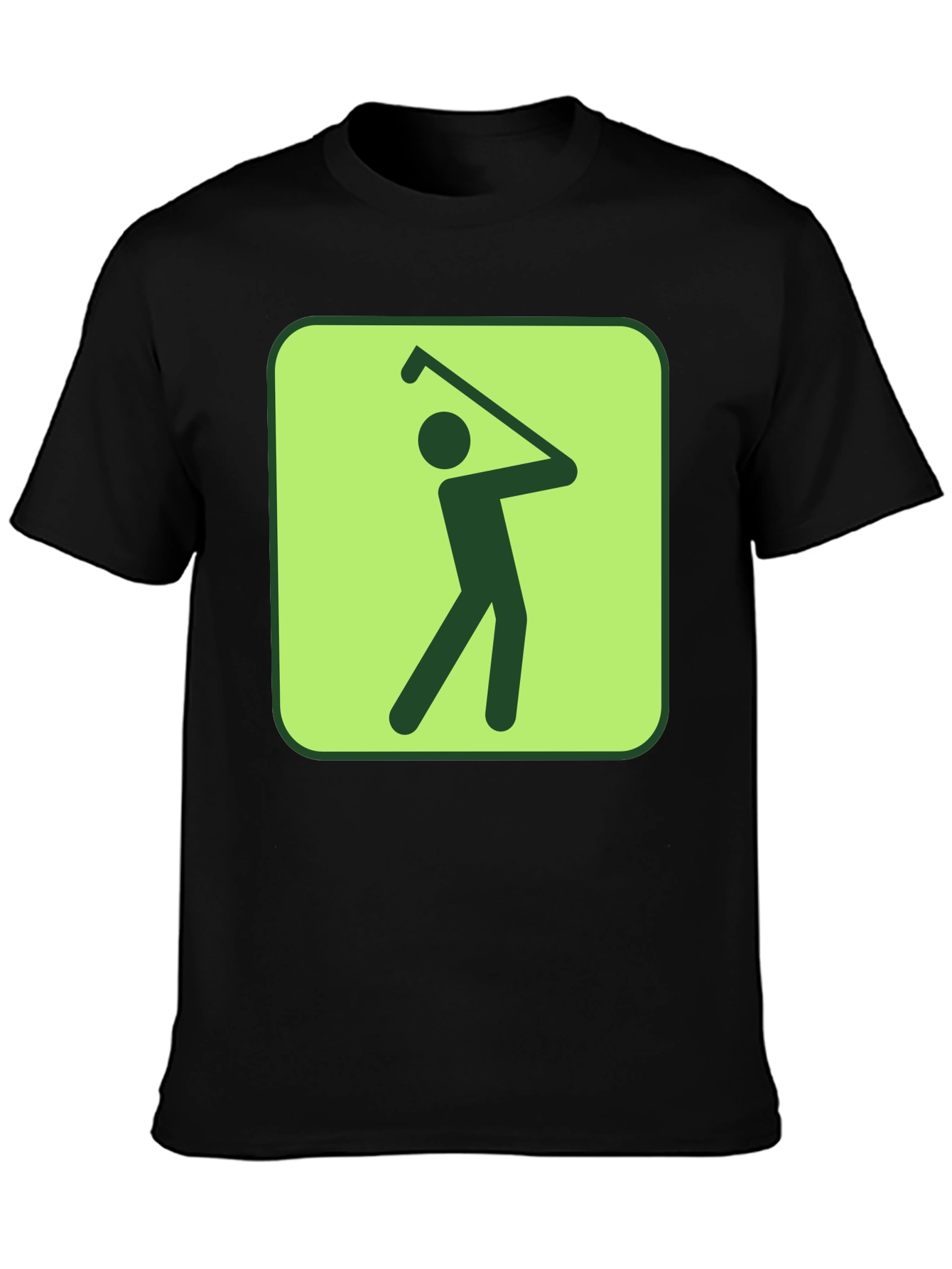 Golf Swing Graphic Tee - Black Cotton T-Shirt