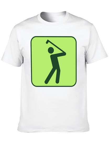 Golf Swing Graphic Tee - Black Cotton T-Shirt