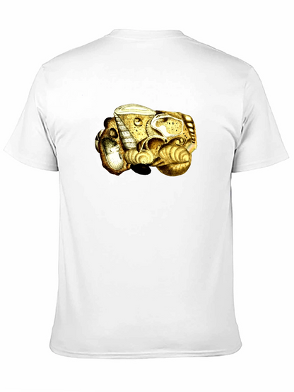 Abstract Golden Sea Shell Art Black T-Shirt