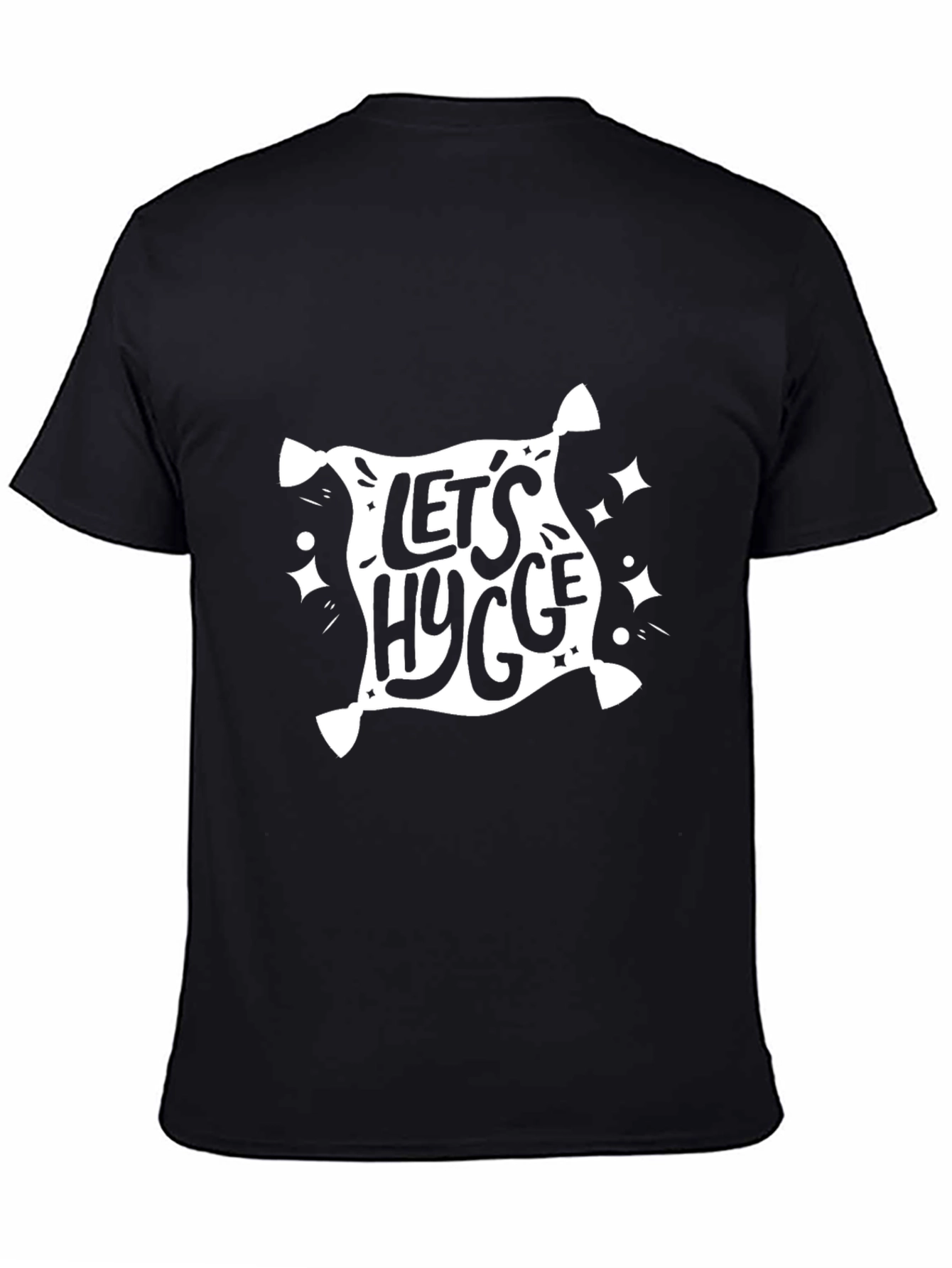 Lets Hygge Black Graphic Tee - Cozy & Stylish
