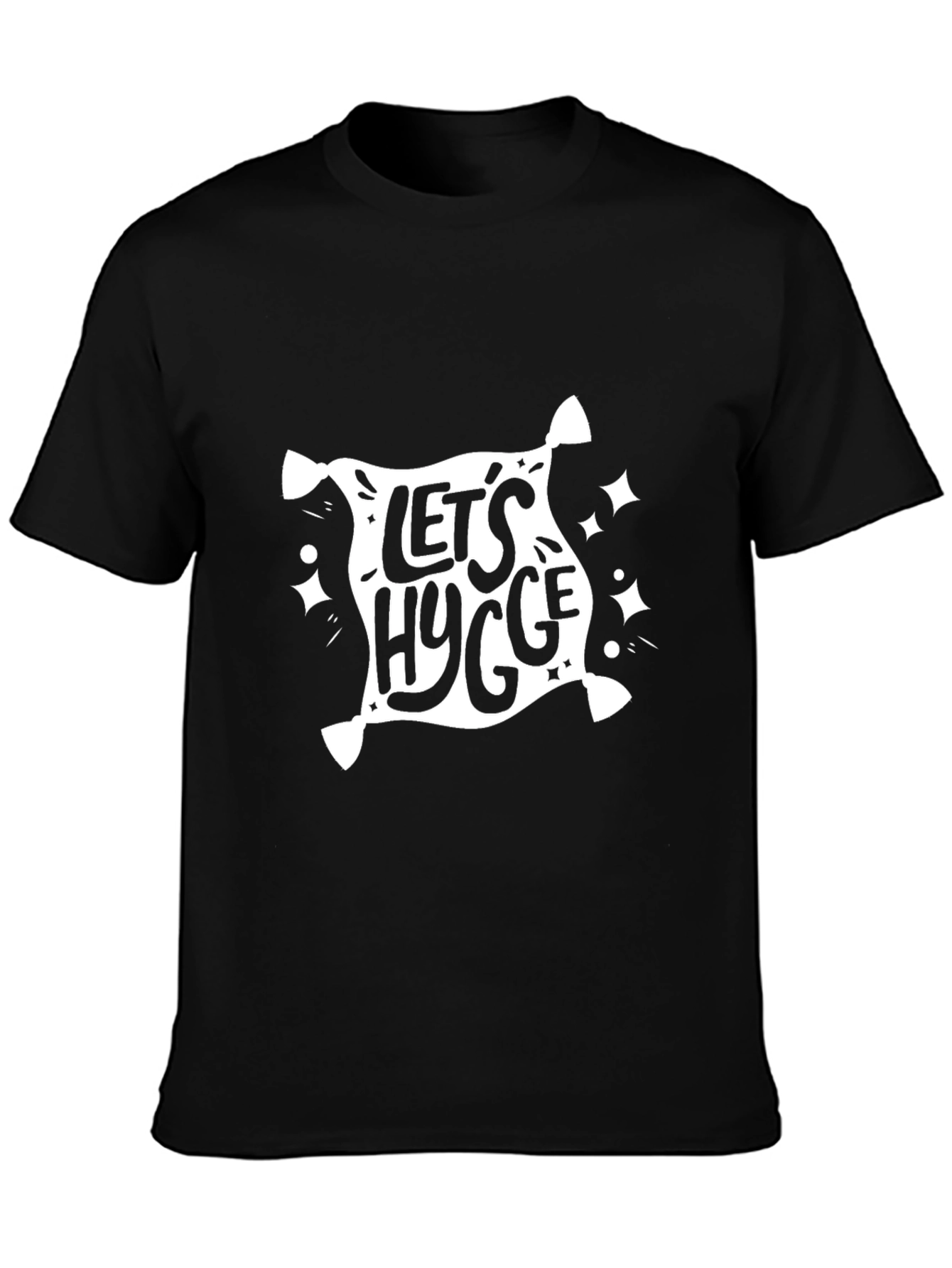 Lets Hygge Black Graphic Tee - Cozy & Stylish