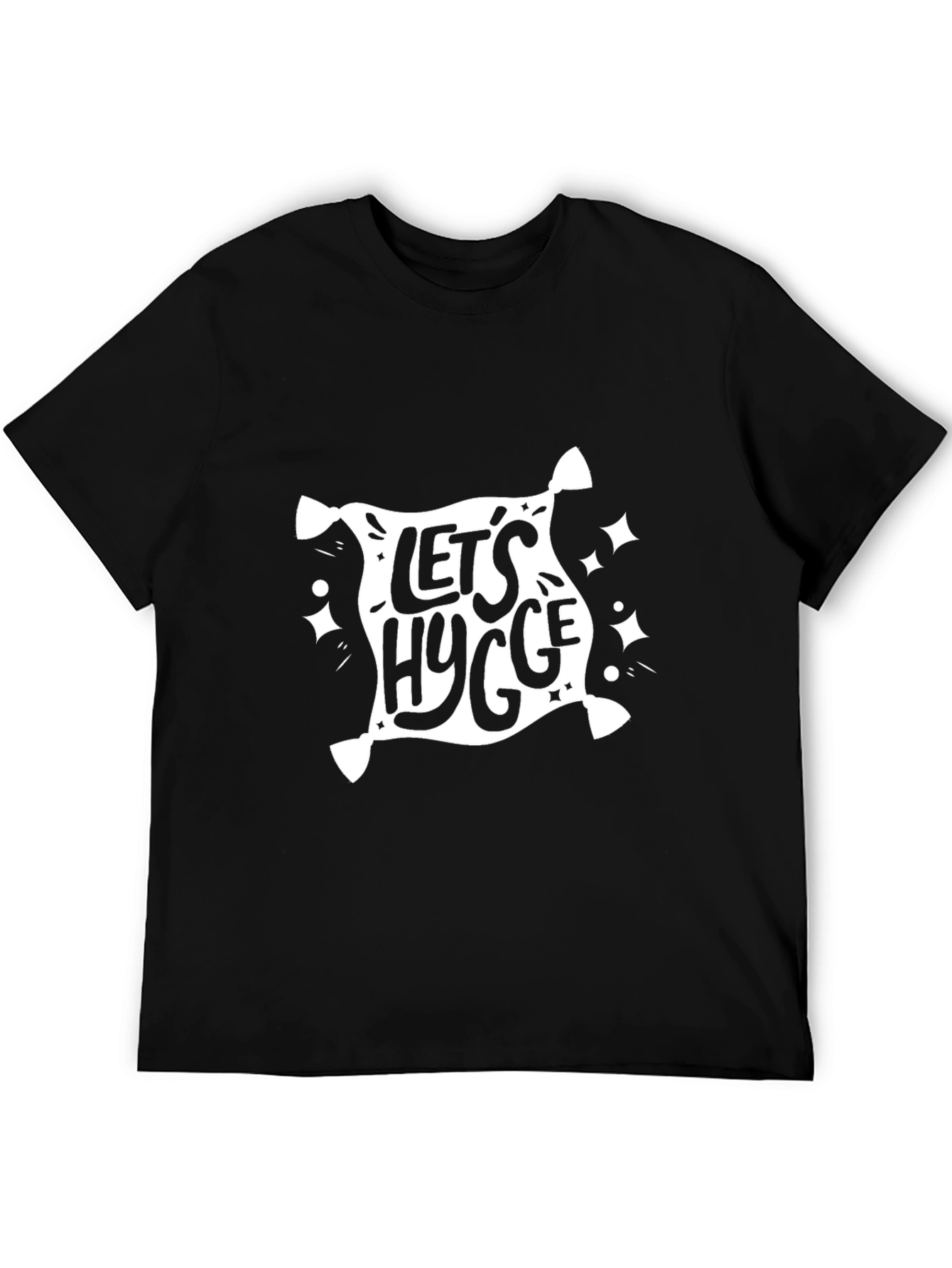 Lets Hygge Black Graphic Tee - Cozy & Stylish