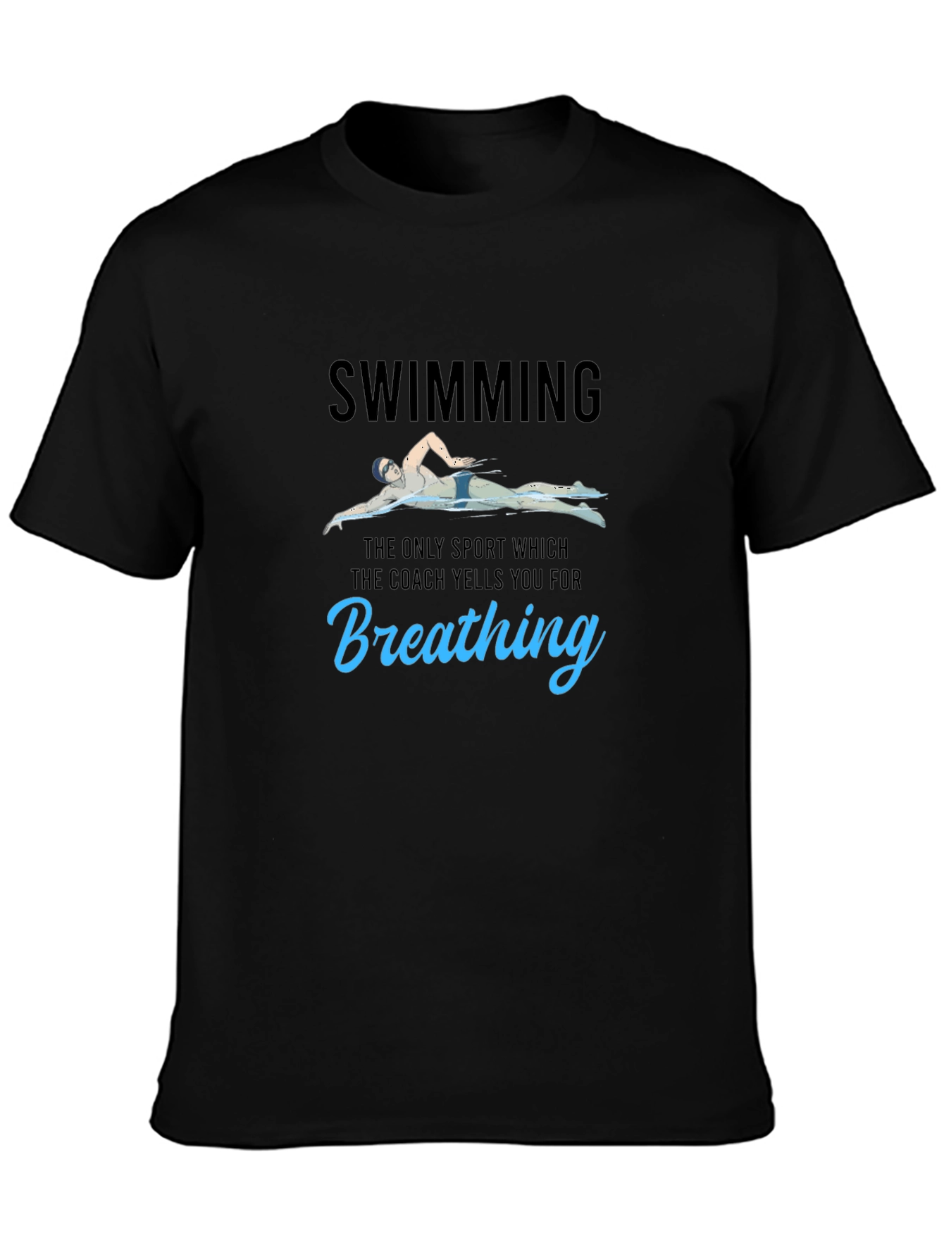 Funny Swimming T-Shirt - Breathing Pun Tee