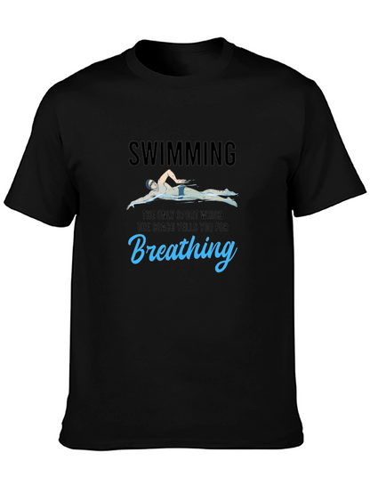 Funny Swimming T-Shirt - Breathing Pun Tee