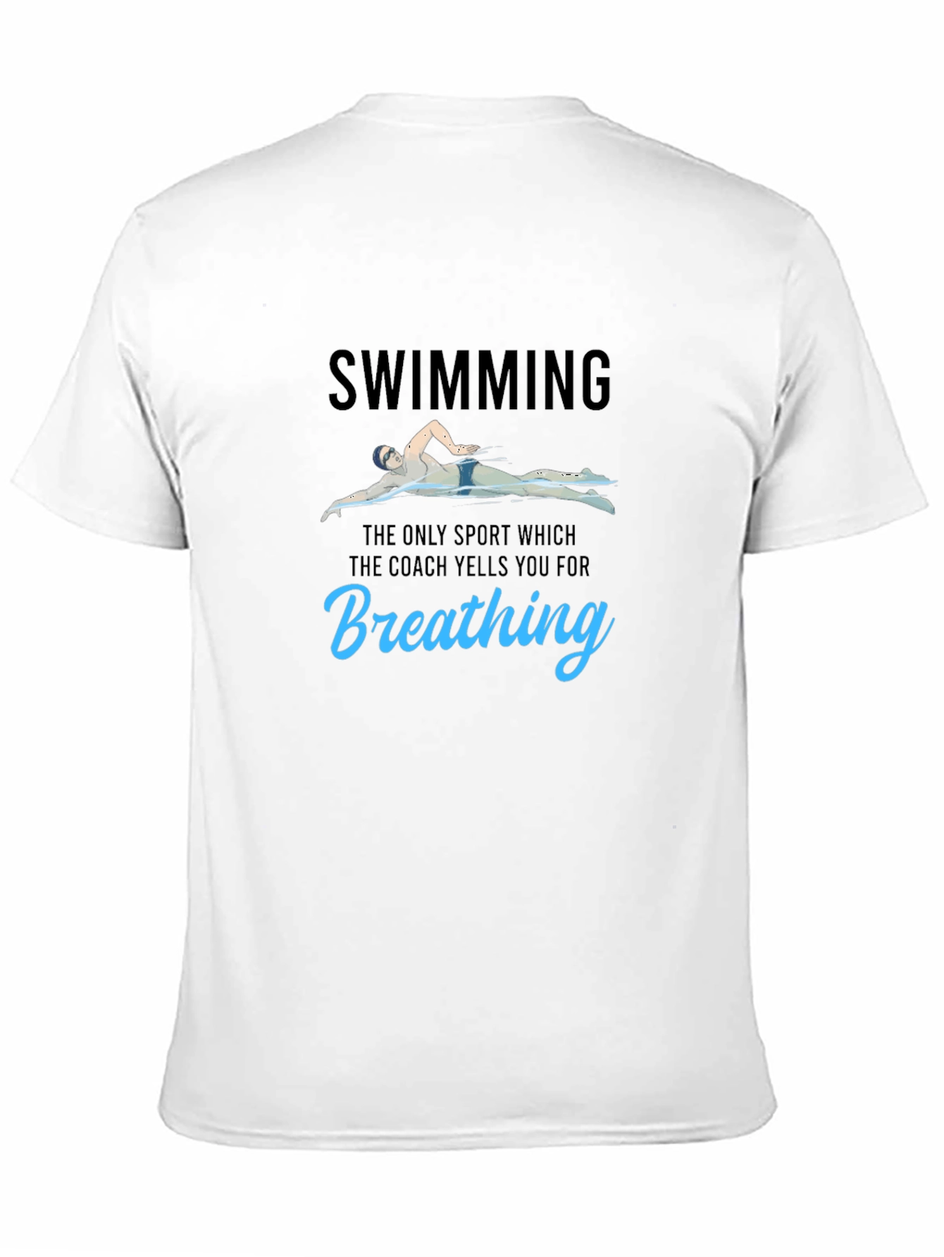 Funny Swimming T-Shirt - Breathing Pun Tee