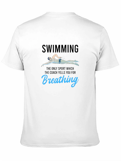 Funny Swimming T-Shirt - Breathing Pun Tee