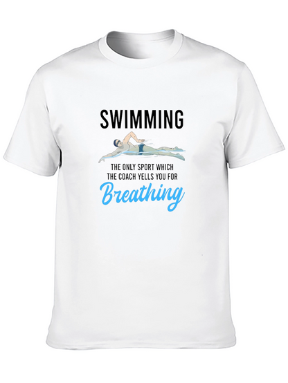 Funny Swimming T-Shirt - Breathing Pun Tee