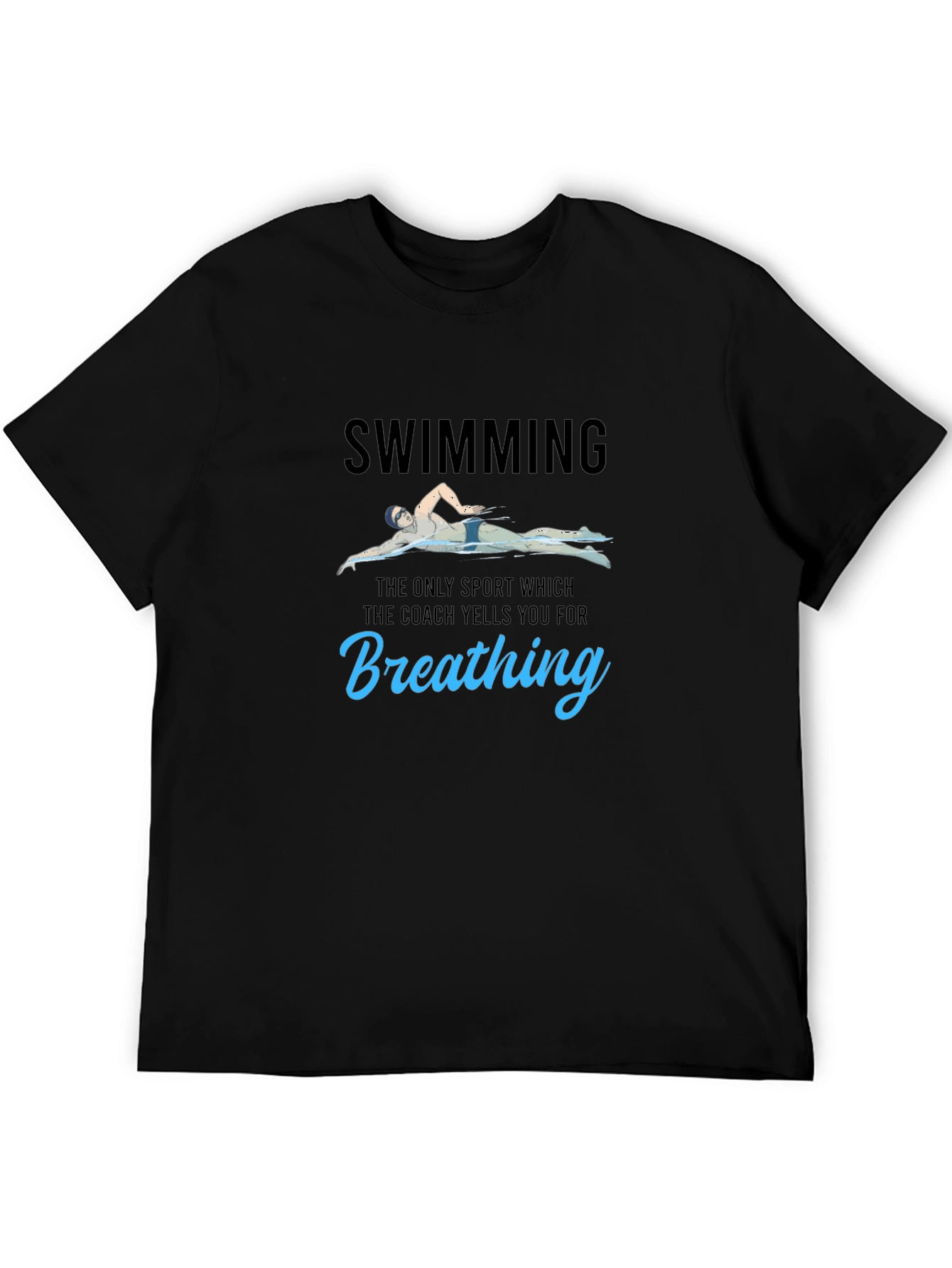 Funny Swimming T-Shirt - Breathing Pun Tee