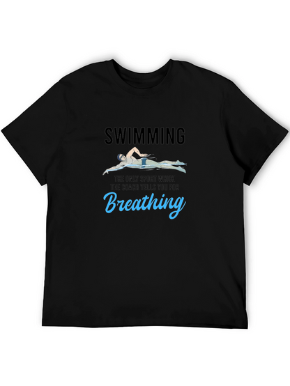 Funny Swimming T-Shirt - Breathing Pun Tee
