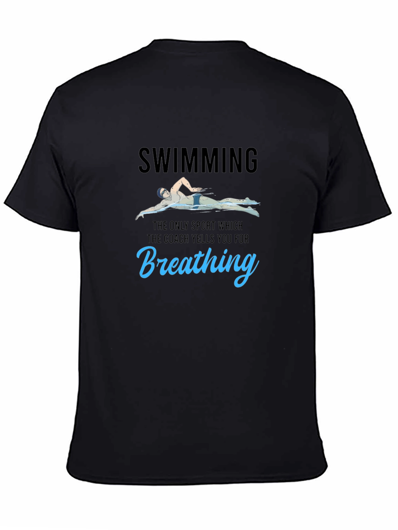 Funny Swimming T-Shirt - Breathing Pun Tee