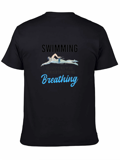 Funny Swimming T-Shirt - Breathing Pun Tee