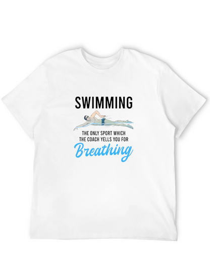 Funny Swimming T-Shirt - Breathing Pun Tee